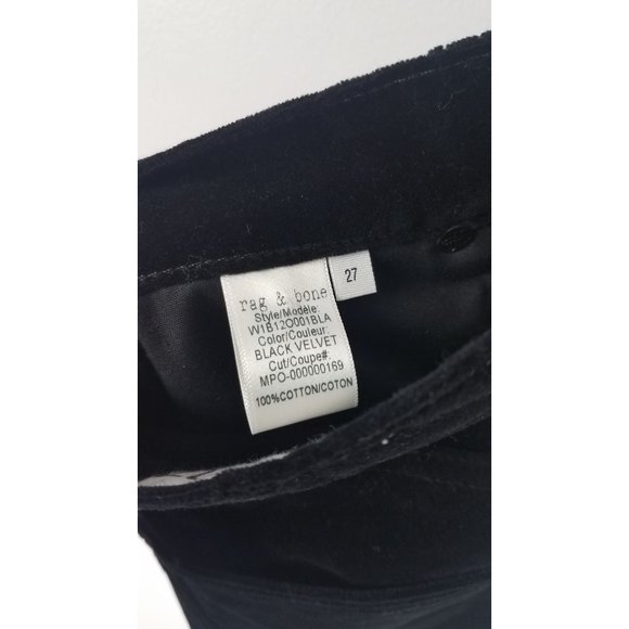 Rag & Bone Women's Sz. 27 Black Velvet Mini Dive Skirt W/ Back Pockets - Picture 5 of 7